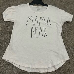 White large Rae Dunn Mama Bear Tshirt. Like new.